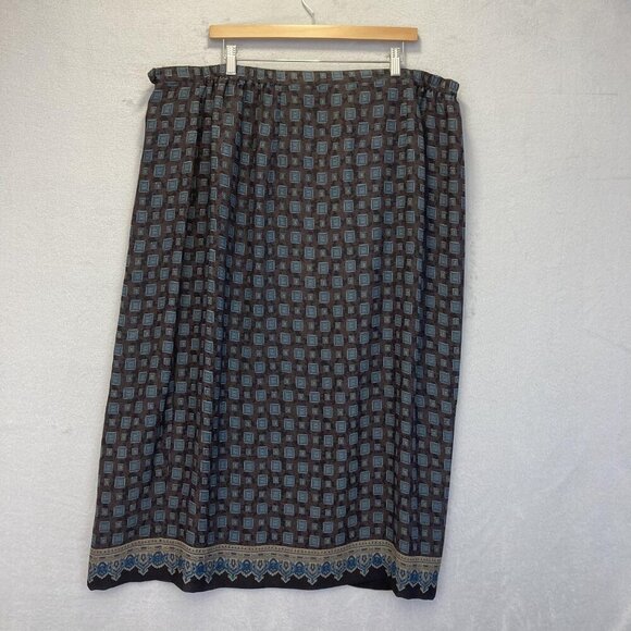 Lane Bryant Boho Maxi Wrap Skirt Womens Plus Size 24 Flowy Lightweight Brown - Picture 2 of 14
